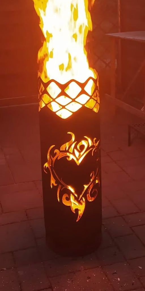 Feuertonne offen Motiv Herz 1