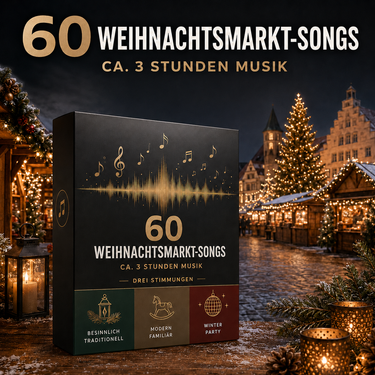 FESTHELD Weihnachtsmarkt-Musik – 60 professionell produzierte Songs für Weihnachtsmärkte
