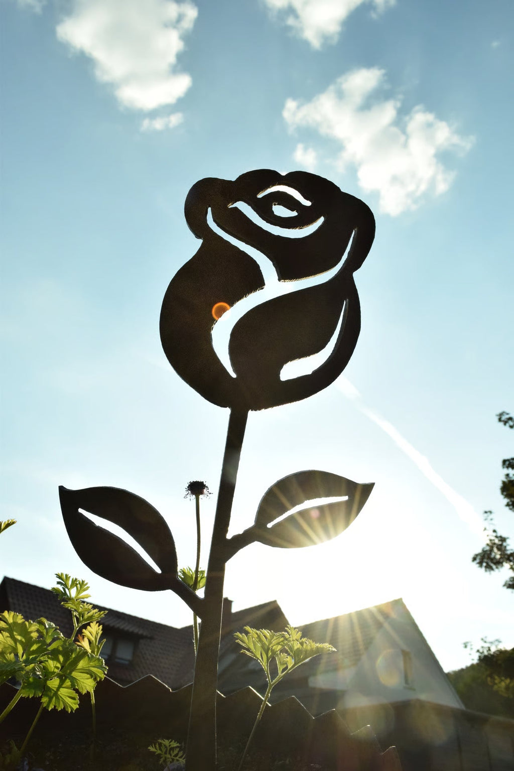 Gartenstecker Rose groß 50 cm