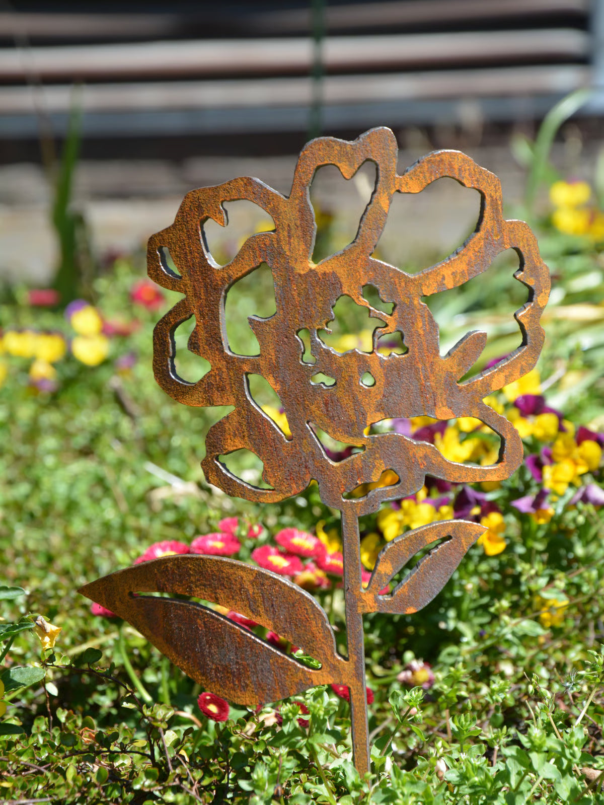 Gartenstecker Rose offen groß