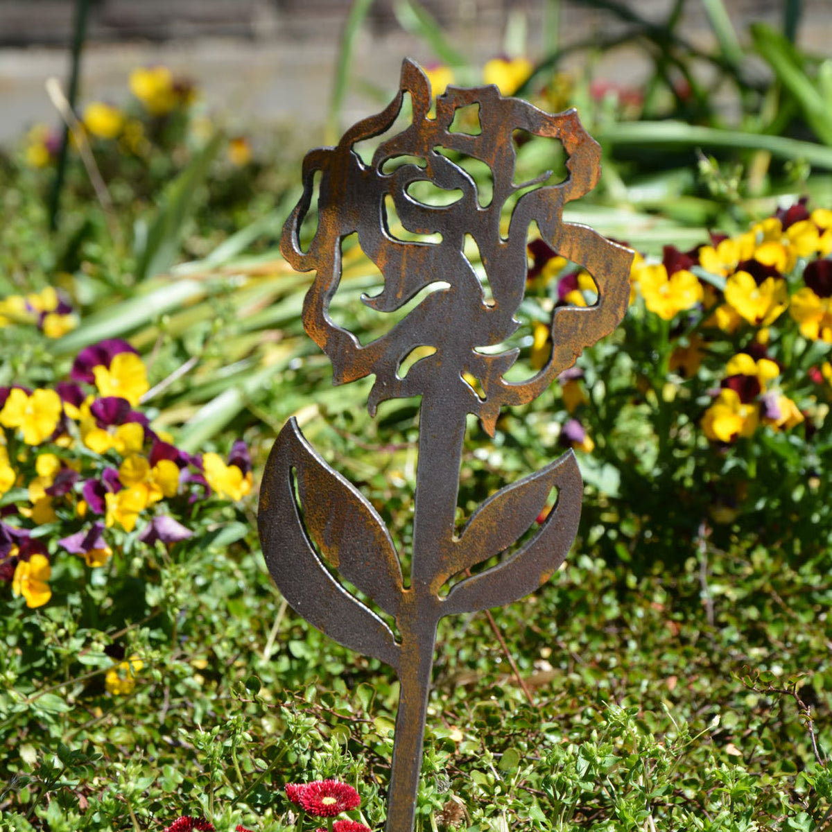 Gartenstecker Rose offen klein