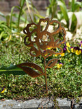 Gartenstecker Rose offen mittelgroß