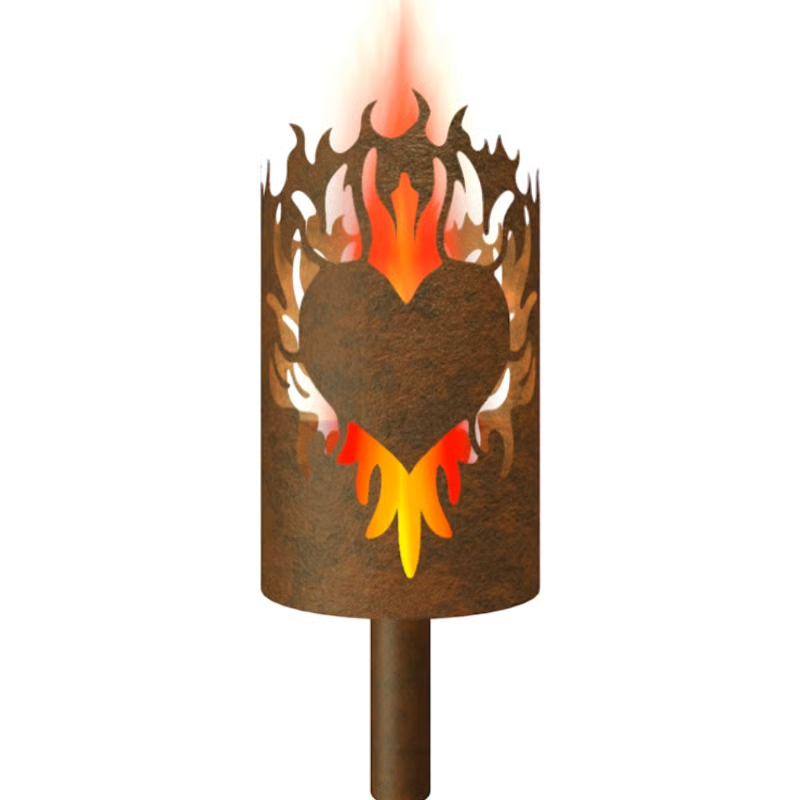 Gartenfackel Flammenherz beidseitig