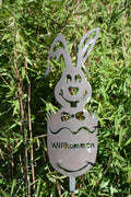 Gartenstecker Hase Willkommen XXL