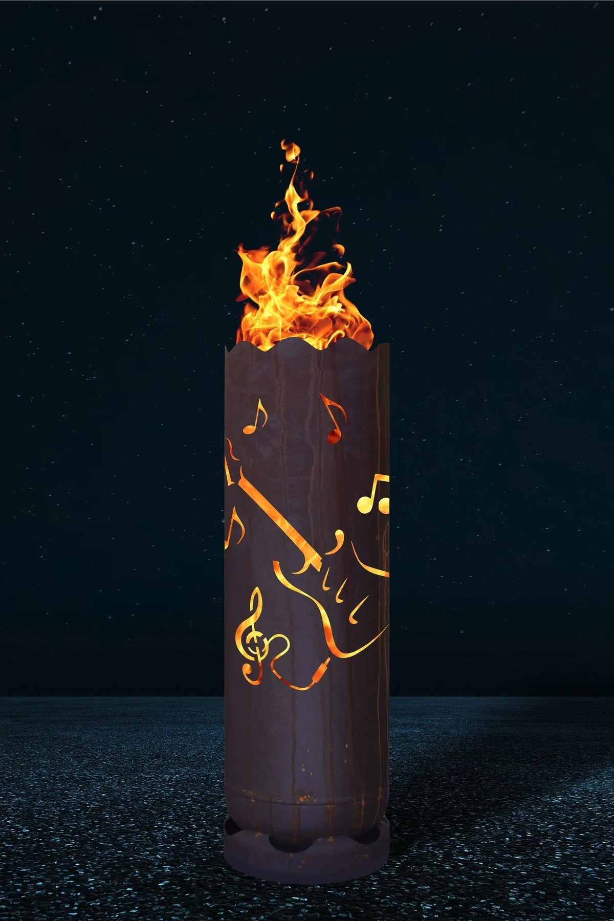 Feuertonne "Gitarre mit Noten"