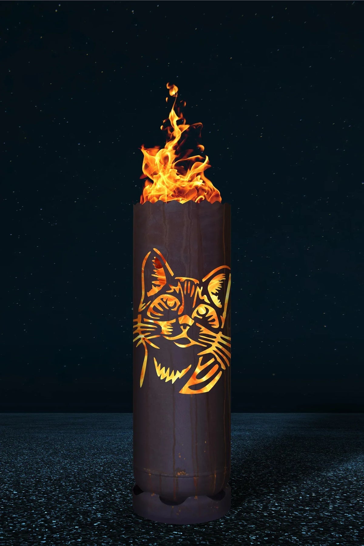 Feuertonne Katze