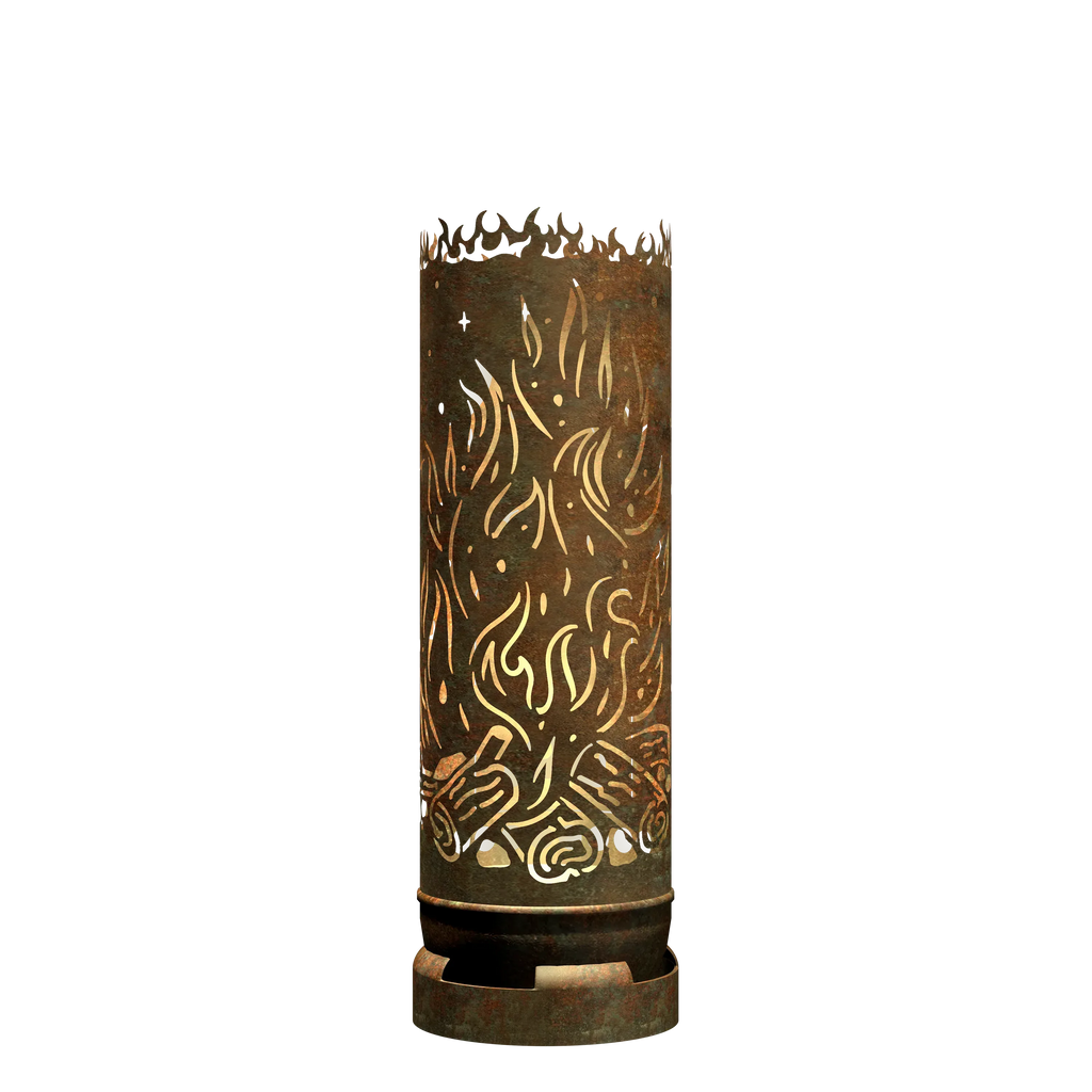 Feuertonne Lagerfeuer, Mond und Sterne
