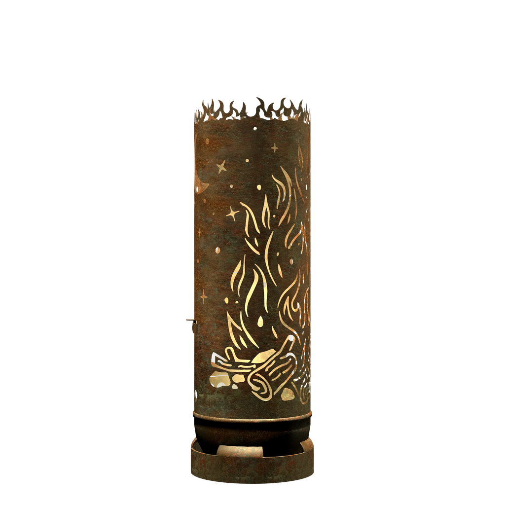 Feuertonne Lagerfeuer, Mond und Sterne