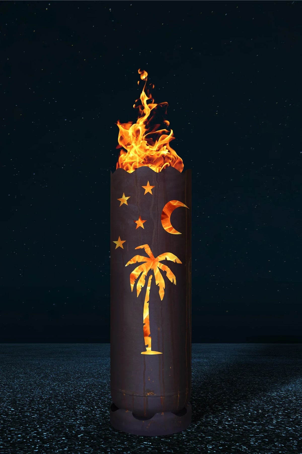 Feuertonne "Palme mit Sternen"