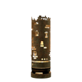 Feuertonne mit Retro Game Design